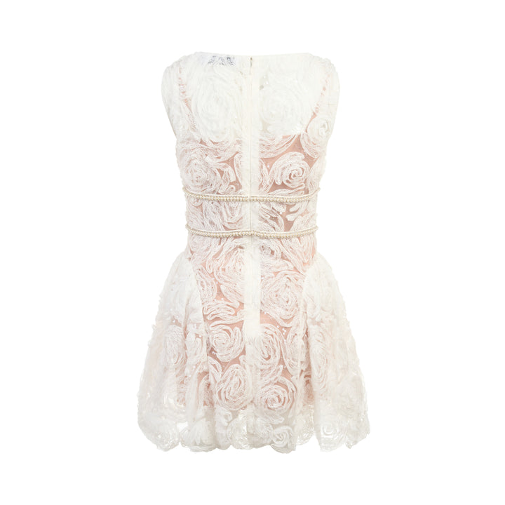 Rosette Lace Mini Dress