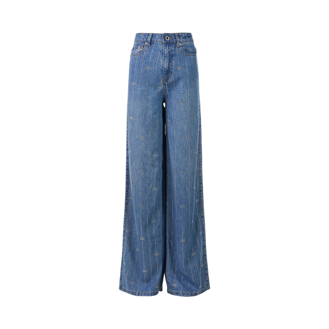 Light Blue Rhinestone Stripe Jeans