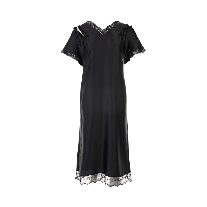Slash Lace Trim Easy Dress