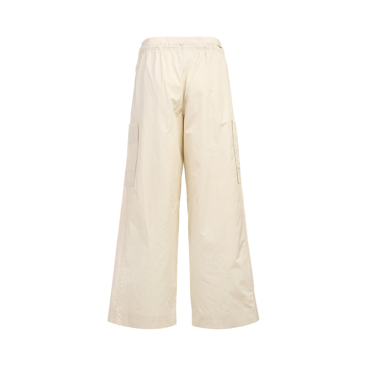 3.1 Phillip Lim Double Waistband Poplin Pants in ecru, featuring a wide-leg silhouette, drawstring waistband, and thigh patch pockets - view 2