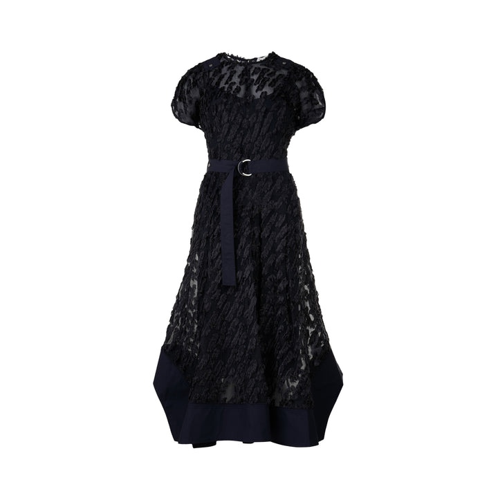 Texture Organza Belted Tulip Dress