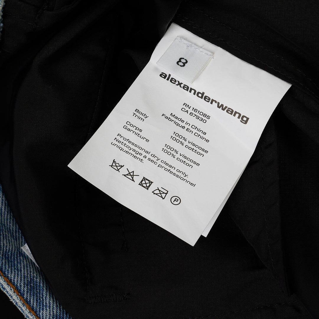 Mid-Rise Denim Waistband Pants