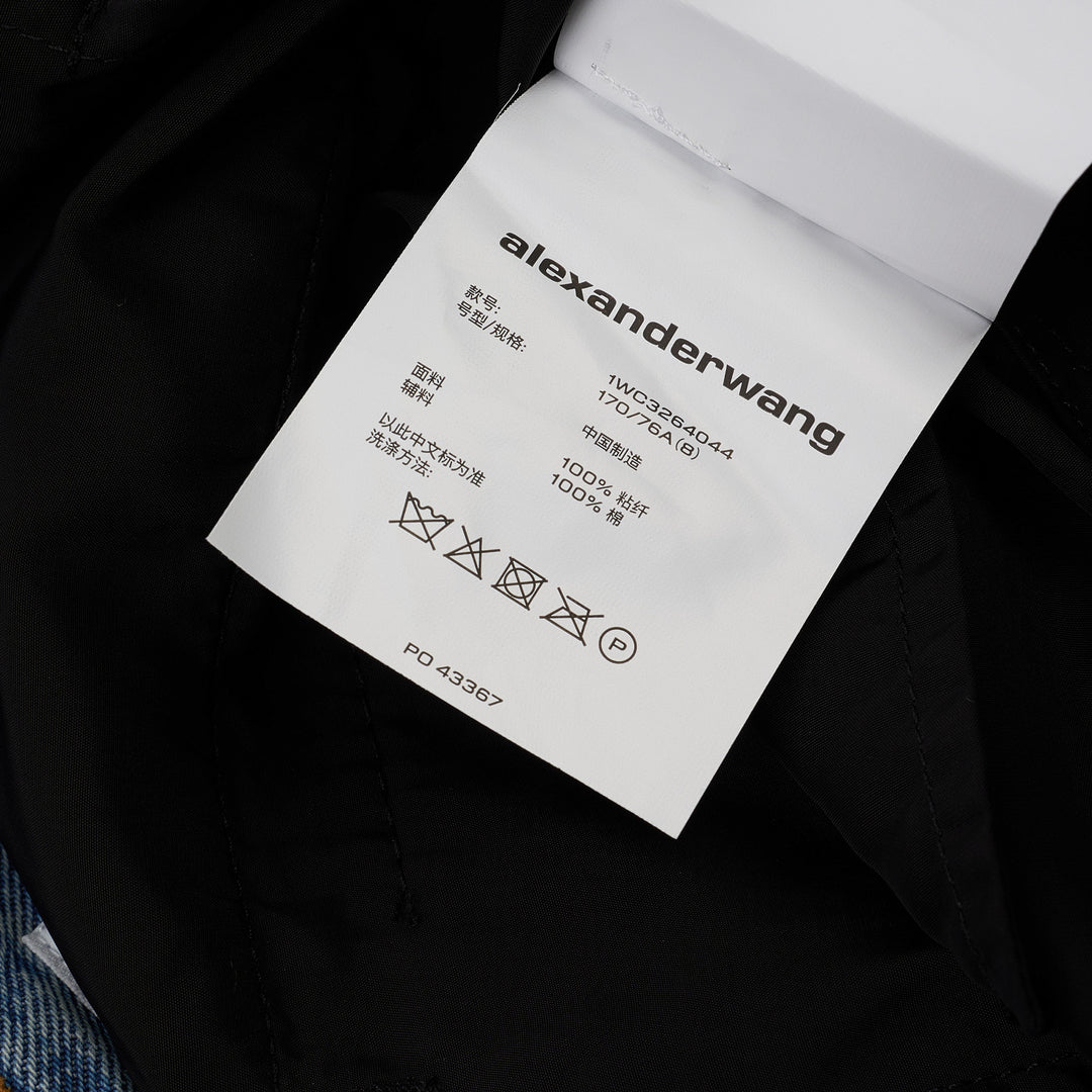 Mid-Rise Denim Waistband Pants