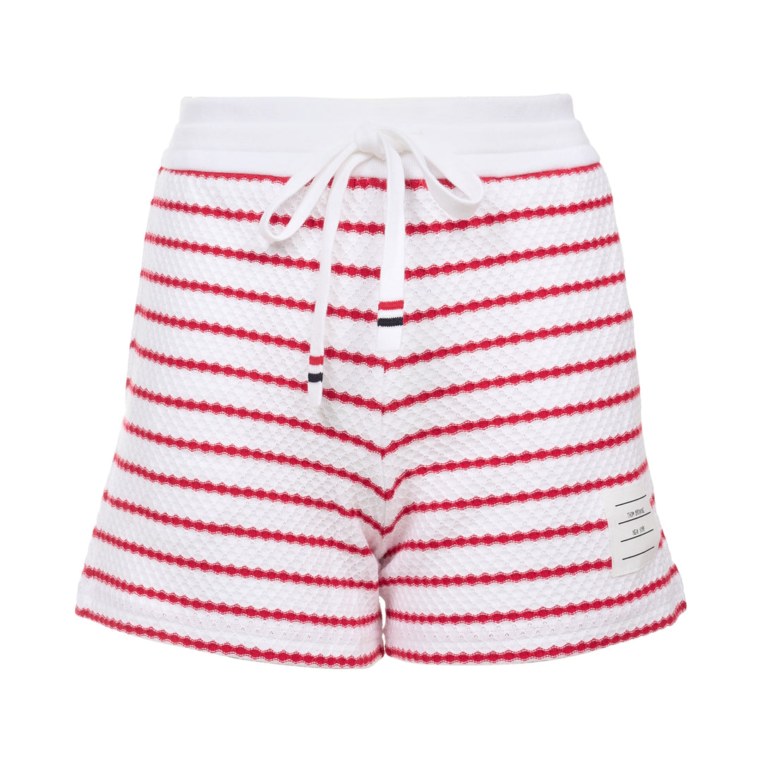 Thom Browne Striped Textured Honeycomb Shorts