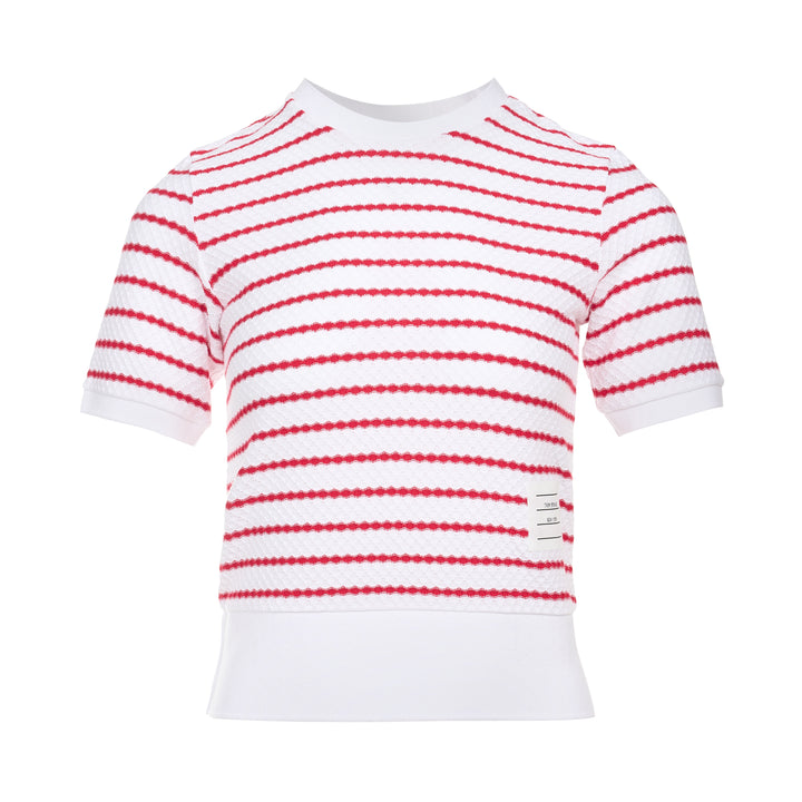 Thom Browne Stripe Short Sleeve Rib Tee