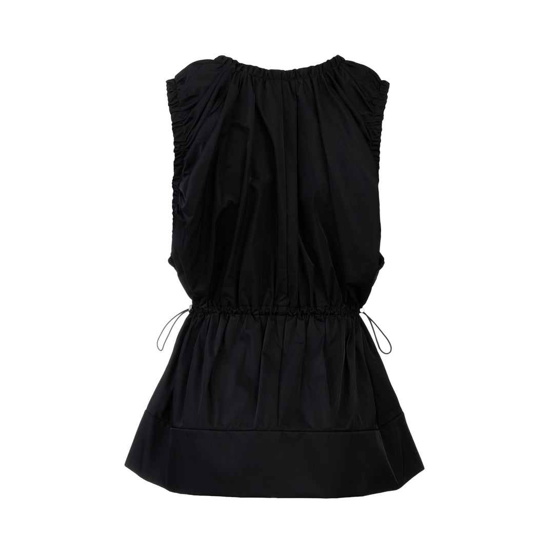 Gathered Zip-Front Vest