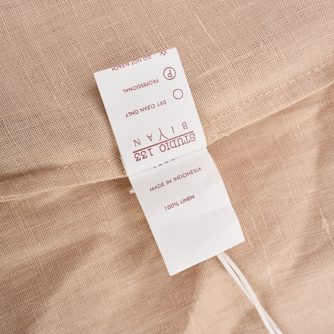 Pleated Hem Linen Shirt Dress