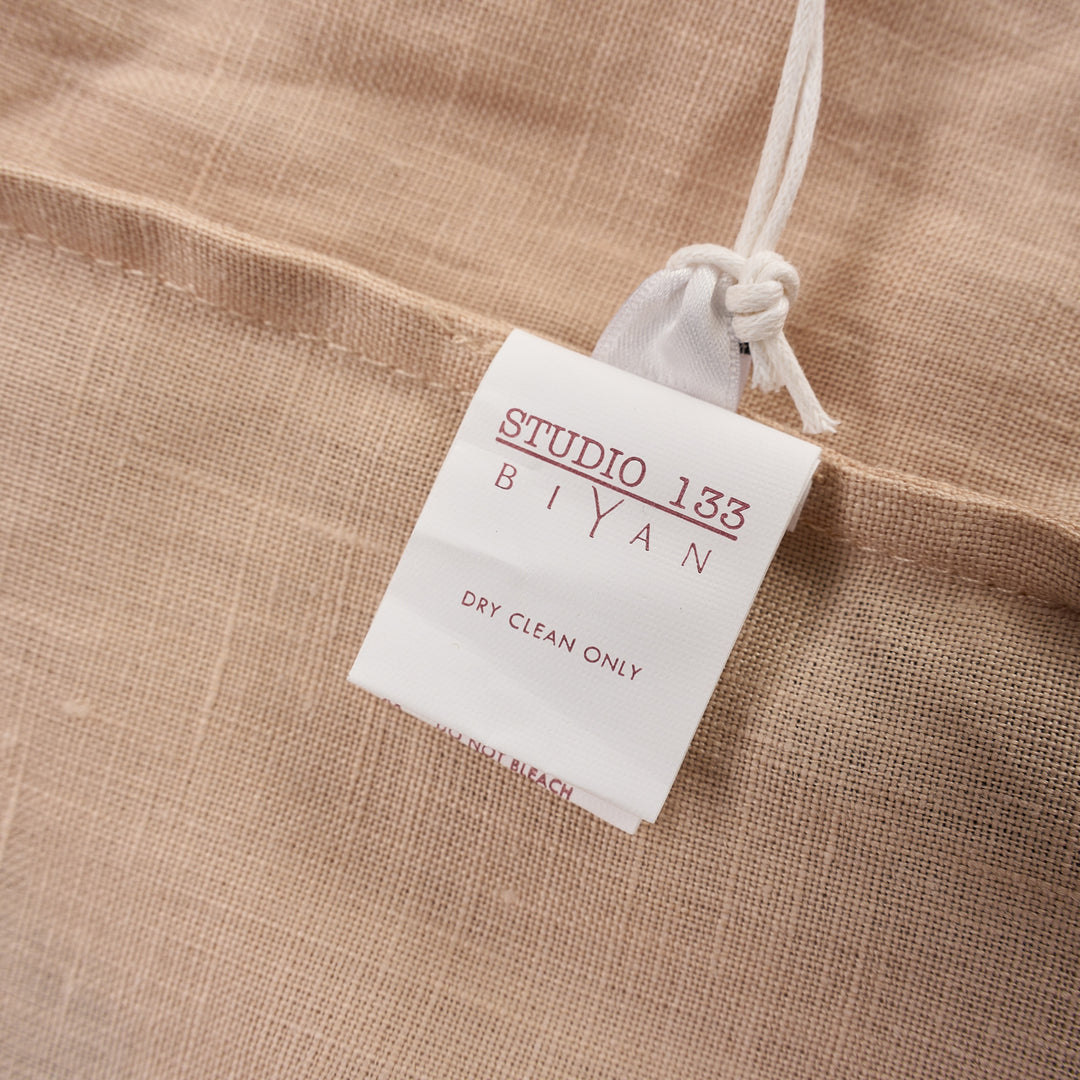 Pleated Hem Linen Shirt Dress
