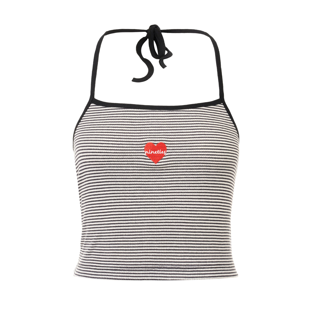 Striped Halter Crop Top