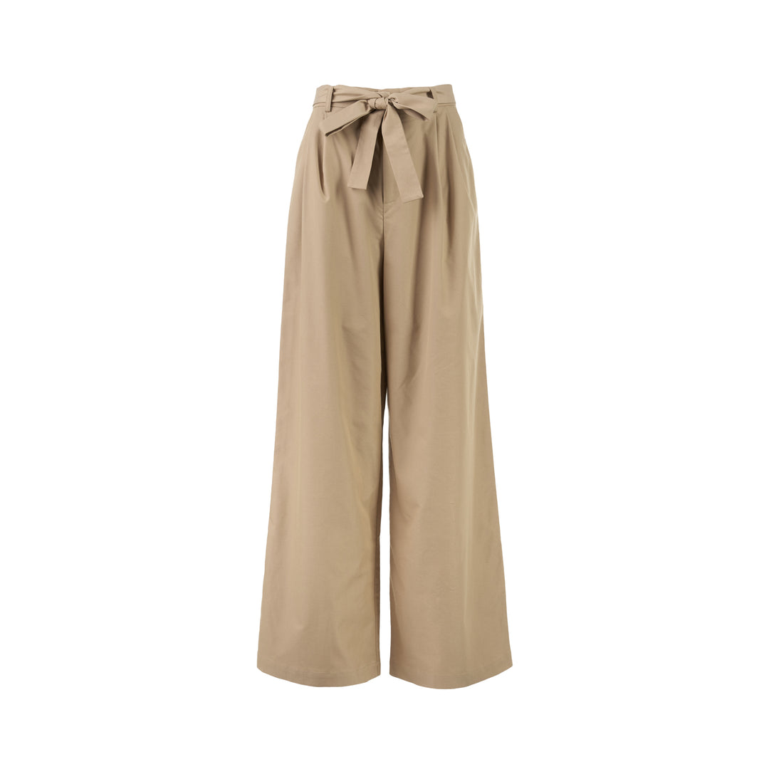 Club21 Collection Aria high-waisted wide-leg pants in a light stretch rayon linen blend with pleated front and self-tie belt