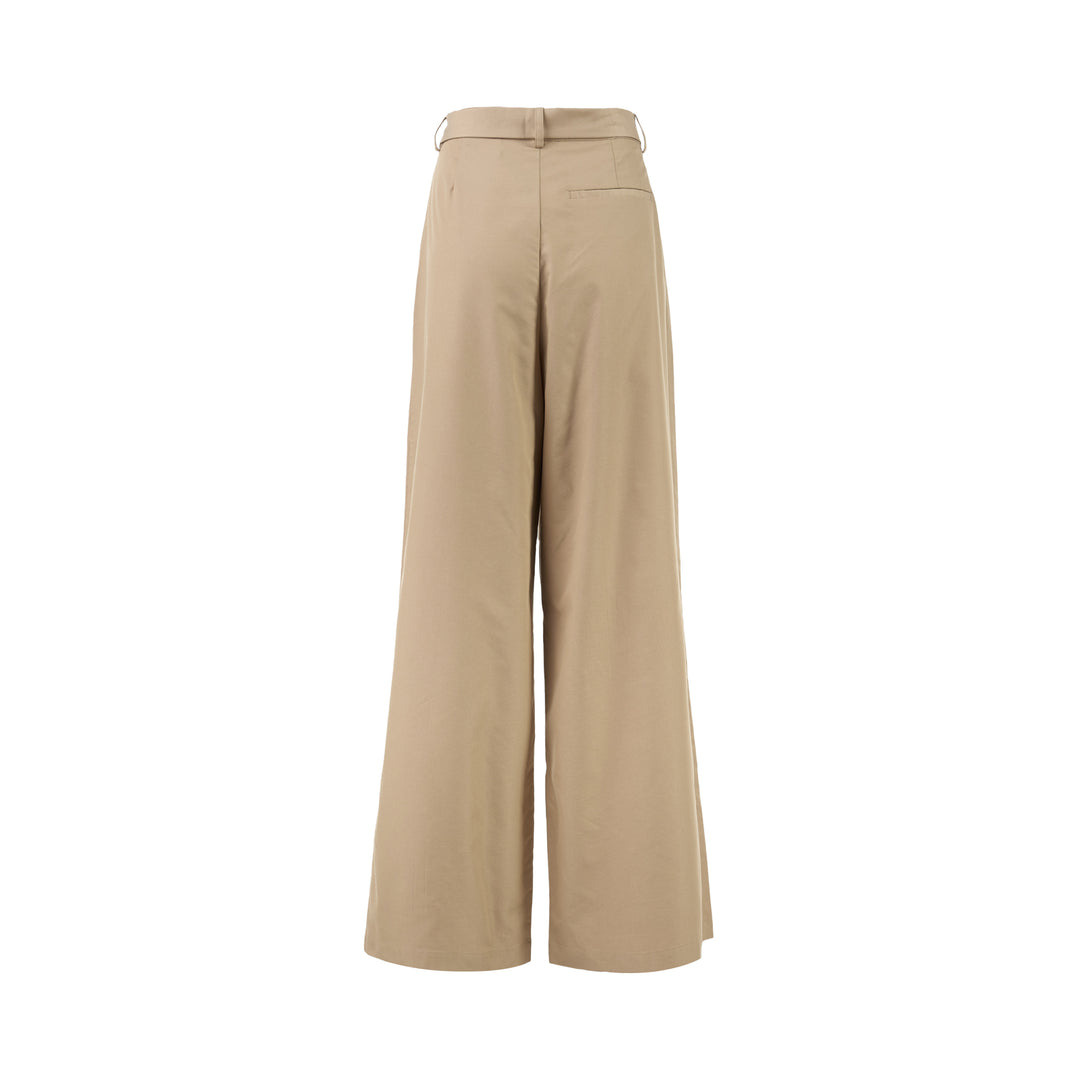 Club21 Collection Aria high-waisted wide-leg pants in a light stretch rayon linen blend with pleated front and self-tie belt - view 2