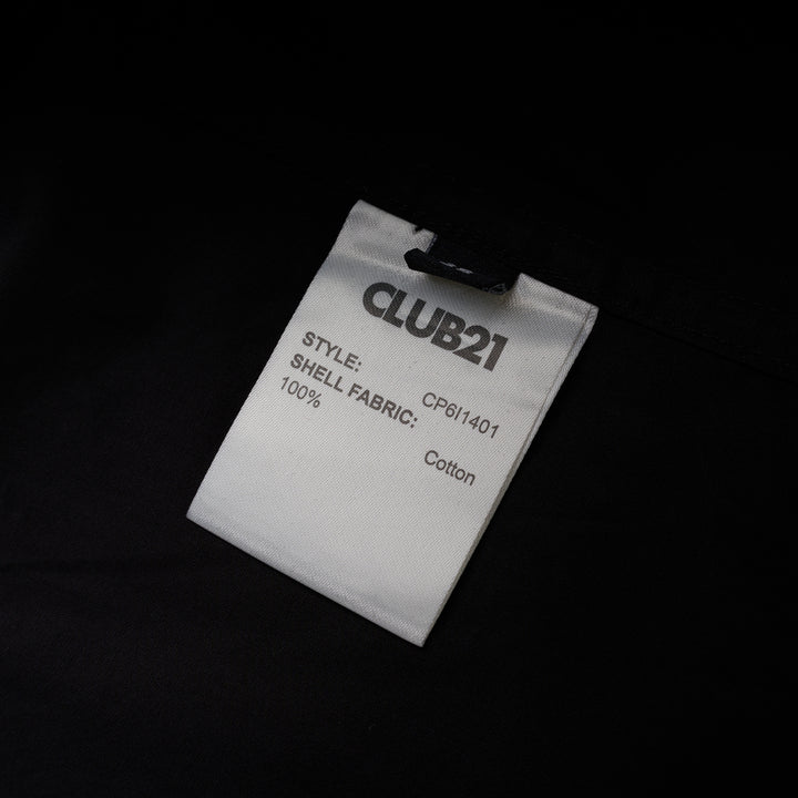 Black cotton tuxedo-style shirt with pleated bib front, concealed button placket and pointed collar from Club21 Collection - view 3