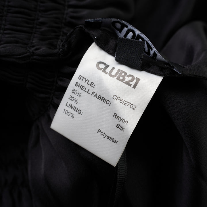 Black tiered maxi skirt in crinkled silk-blend chiffon with a smocked high waist and flowing semi-sheer layers - view 4