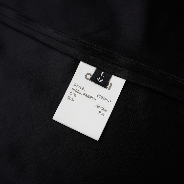 Black sleeveless satin wrap top with a V-neckline, tie waist and asymmetric draped hem from Club21 Collection - view 3