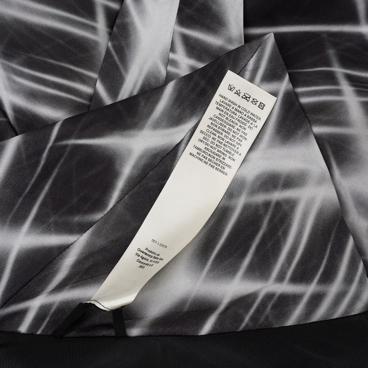 Rick Owens Half Moon wrap top in a black and white starburst print with a kimono-style silhouette and knotted tie front - view 3