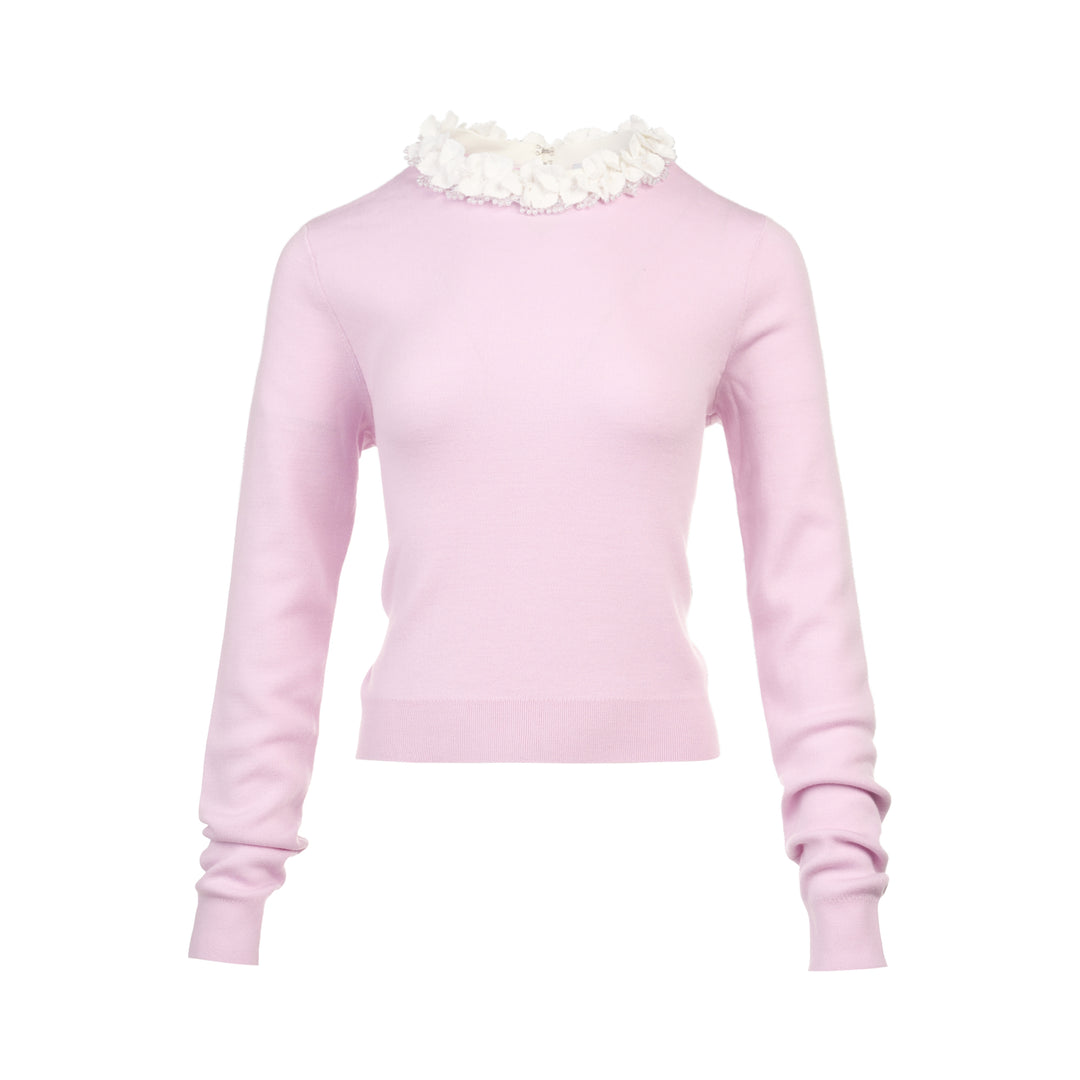 Pink Flower Light Knit Jumper