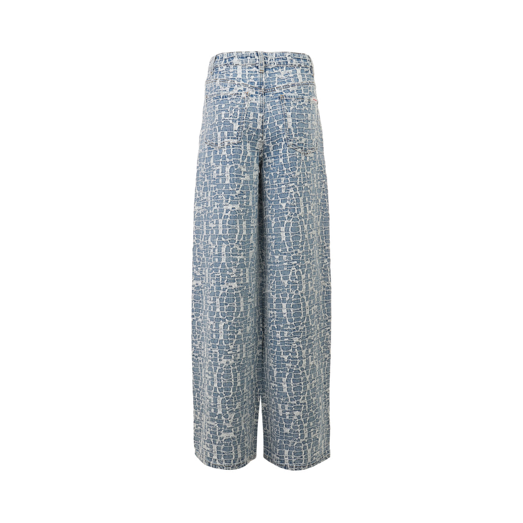 Blue Textured Denim Jeans