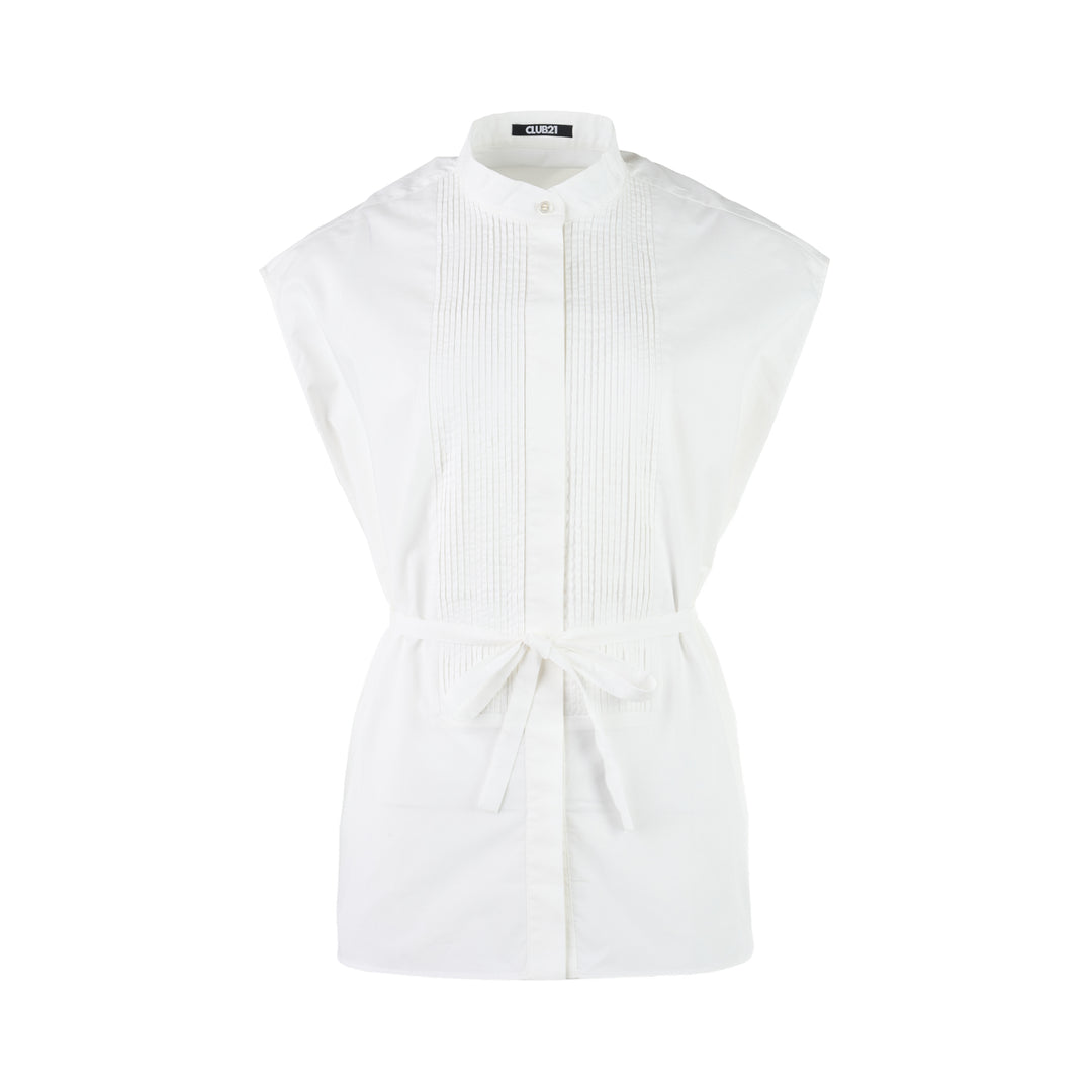 Edith Structured Cotton Sleeveless Shirt