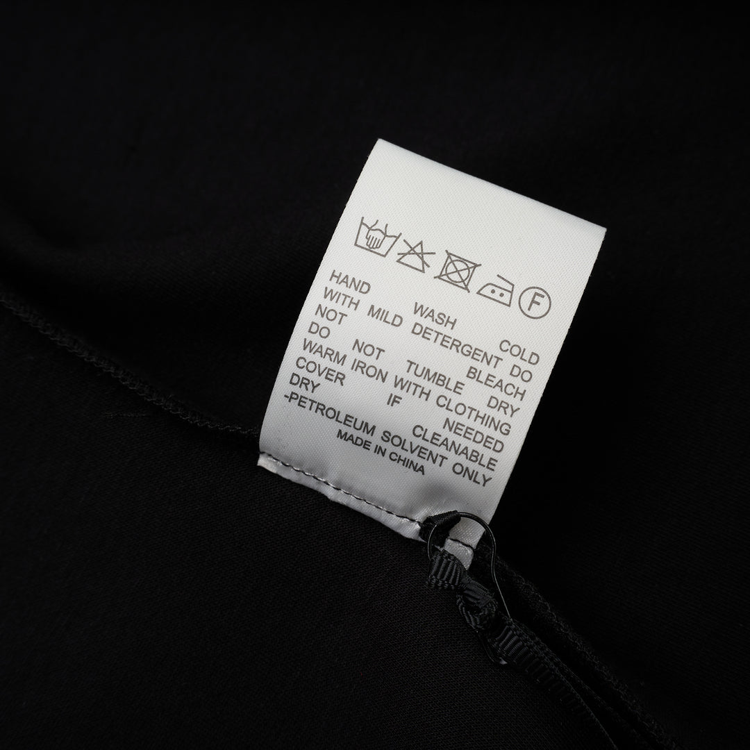 Black long sleeve zip-front top in high stretch modal jersey with a crew neckline and vertical front seams - view 4