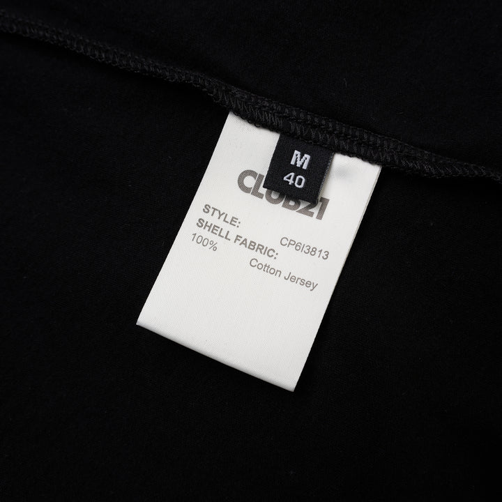 Black long sleeve cotton jersey Henley top with round neckline and five-button placket from Club21 Collection - view 3