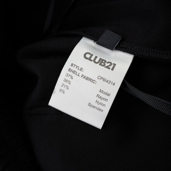 Black wide-leg Lena pants in high-stretch modal jersey with an elasticated drawstring waistband, shown from the front - view 4