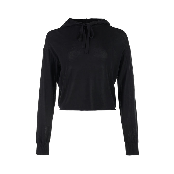 Club21 Collection Silk Cotton Cropped Hooded Sweater