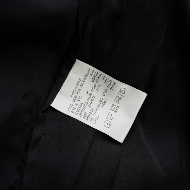 Black silk blend maxi dress with sheer balloon sleeves, gathered neckline, smocked waist and tiered flowing skirt - view 3