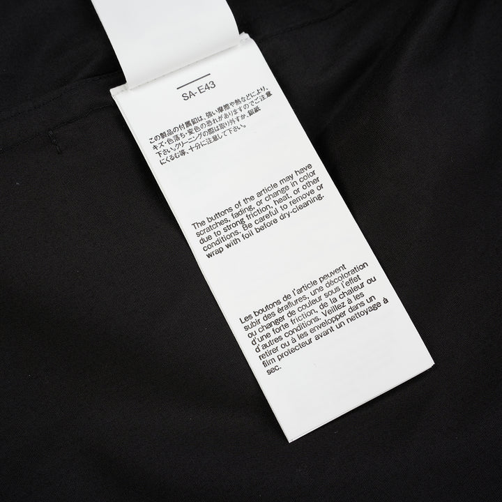 sacai Poplin X Suiting Shirt in black with double-breasted blazer front, peak lapels and gold anchor buttons over a poplin shirt body - view 5