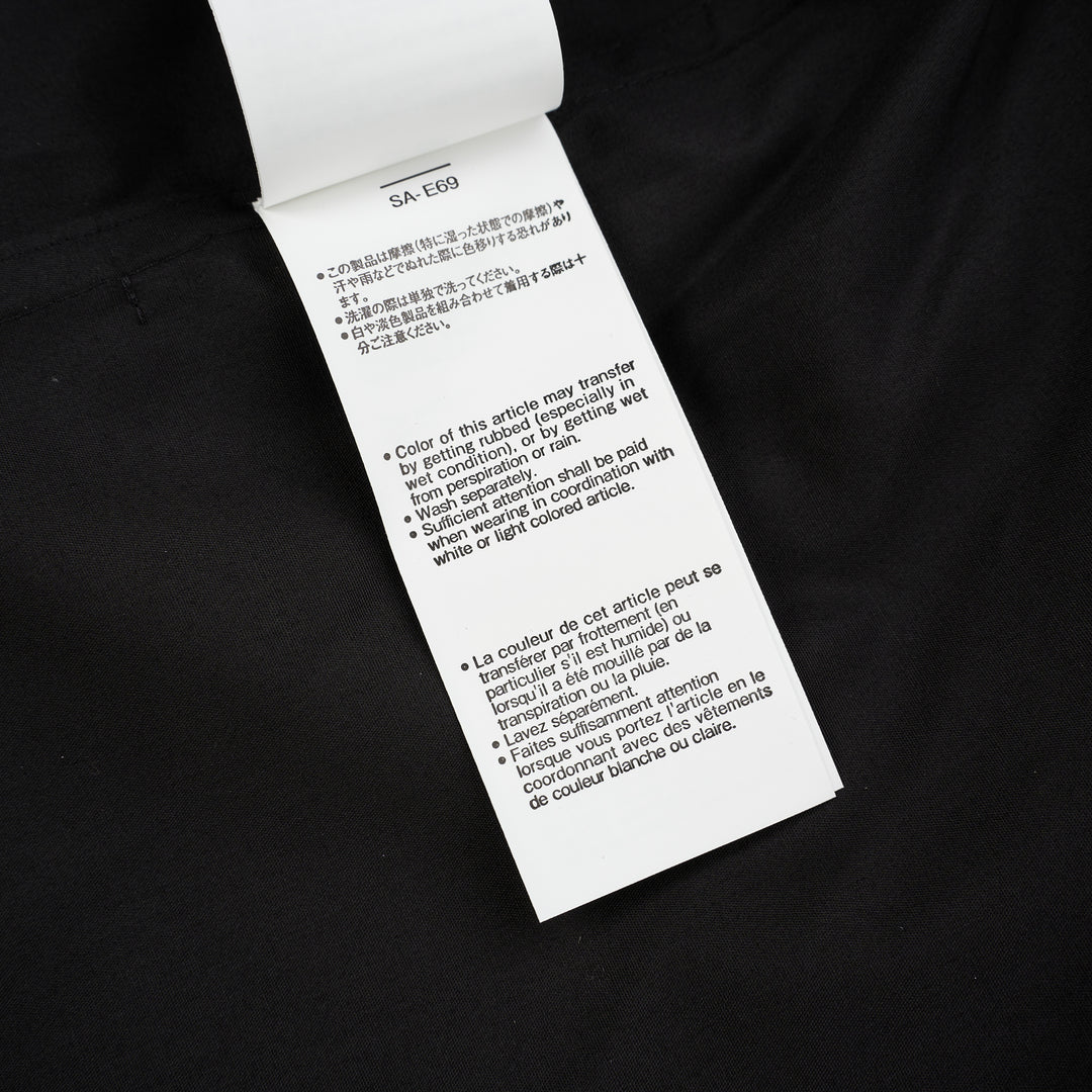 sacai Poplin X Suiting Shirt in black with double-breasted blazer front, peak lapels and gold anchor buttons over a poplin shirt body - view 7