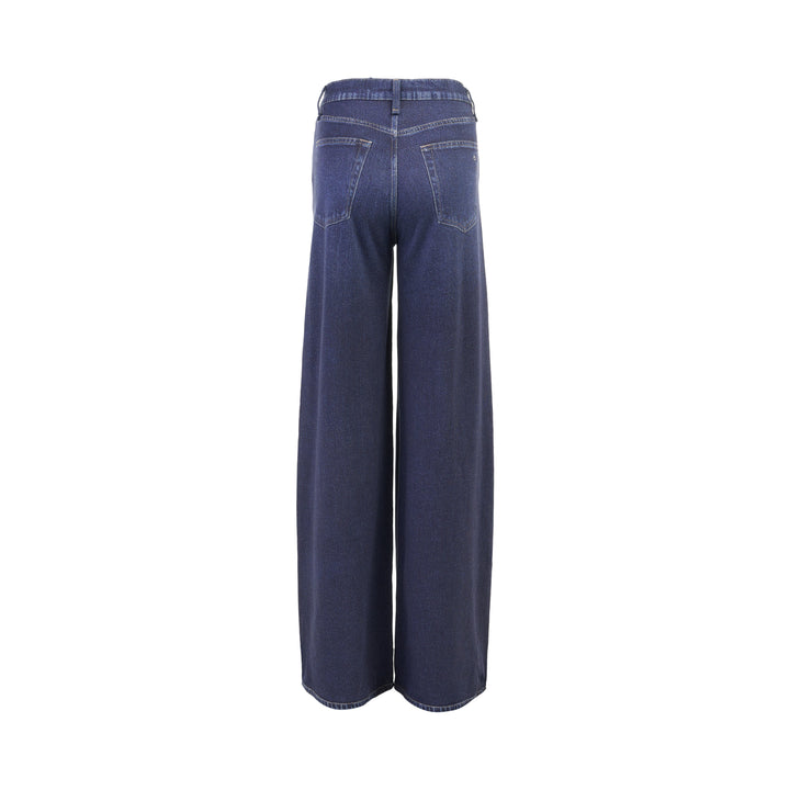 rag & bone Miramar wide leg jeans in a dark indigo wash, shown from the front with a high-rise waist and five-pocket detailing - view 2