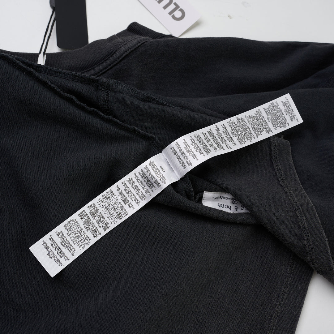 rag & bone Rodeo Star Alex Tee in washed black with distressed Rodeo Star lettering and star graphic on the chest - view 4
