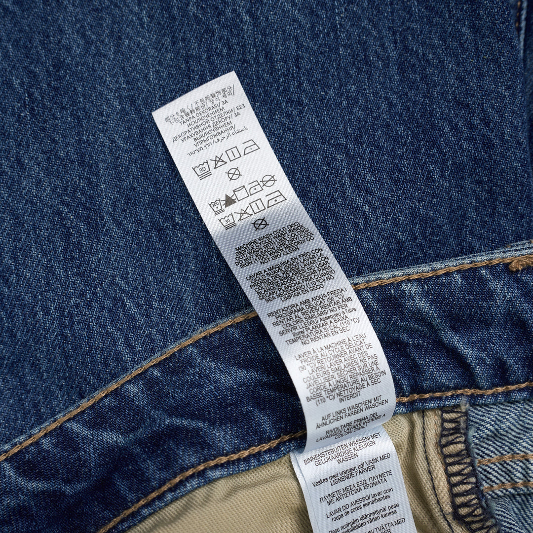 rag & bone Cam Ankle Straight Jeans in mid-blue washed denim with relaxed straight leg and cropped ankle hem, shown flat from the front - view 4