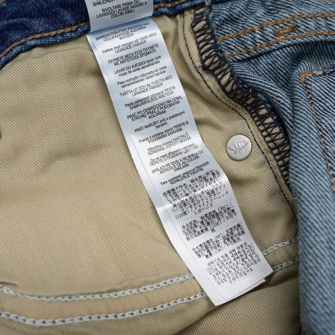 rag & bone Cam Ankle Straight Jeans in mid-blue washed denim with relaxed straight leg and cropped ankle hem, shown flat from the front - view 5