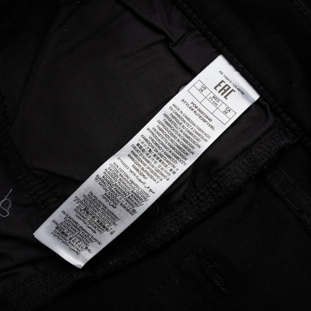 rag & bone Flexi Wren mid-rise full slim jeans in black stretch denim with five-pocket styling and rolled cuffs, shown from the front - view 3