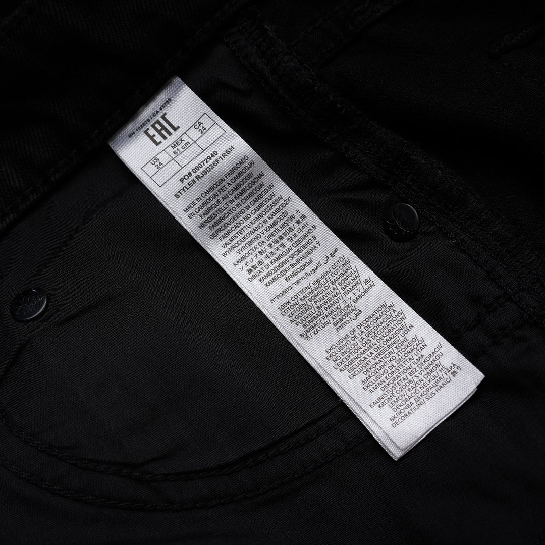 rag & bone Cam Full Straight Jeans in washed black denim, shown from the front with low-rise waist and full straight leg - view 3