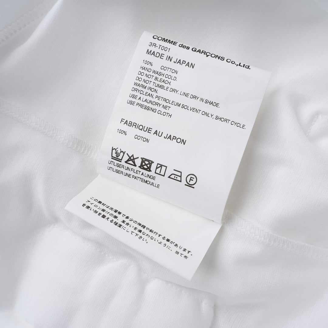 Noir Kei Ninomiya white long-sleeve cotton ponte top with oversized bow details at the hem - view 3