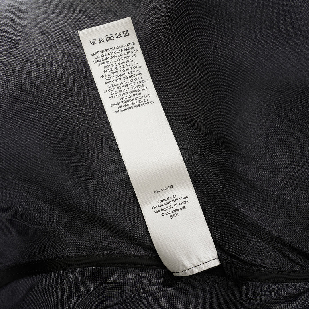Rick Owens Dagger Gown in black, a floor-length draped column dress with cap sleeves and a pale ombré gradient running down the back - view 3