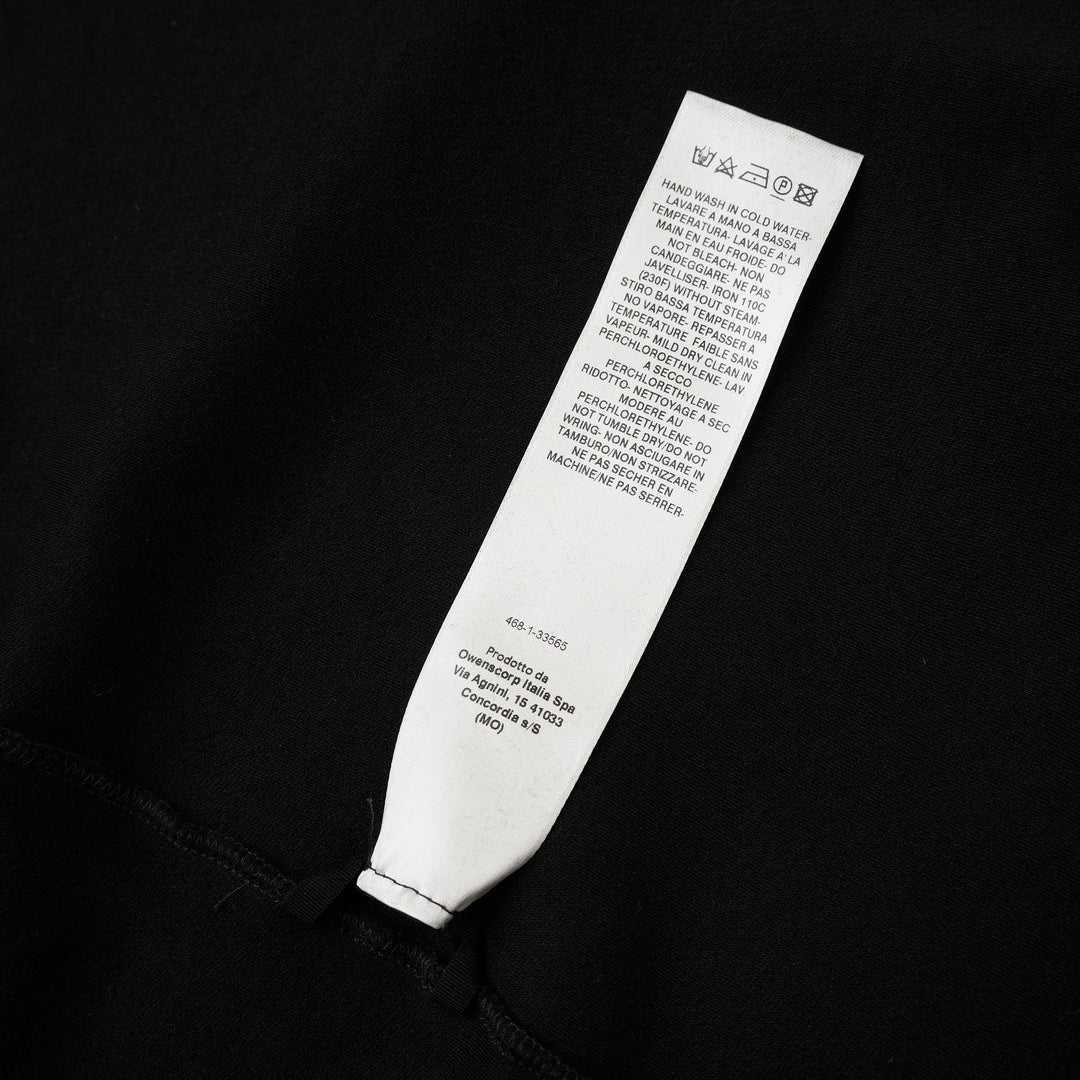 Back view of the Rick Owens Short Level Wool Silk Jersey Tee in black, showing the crewneck, shoulder seams and short sleeves - view 4