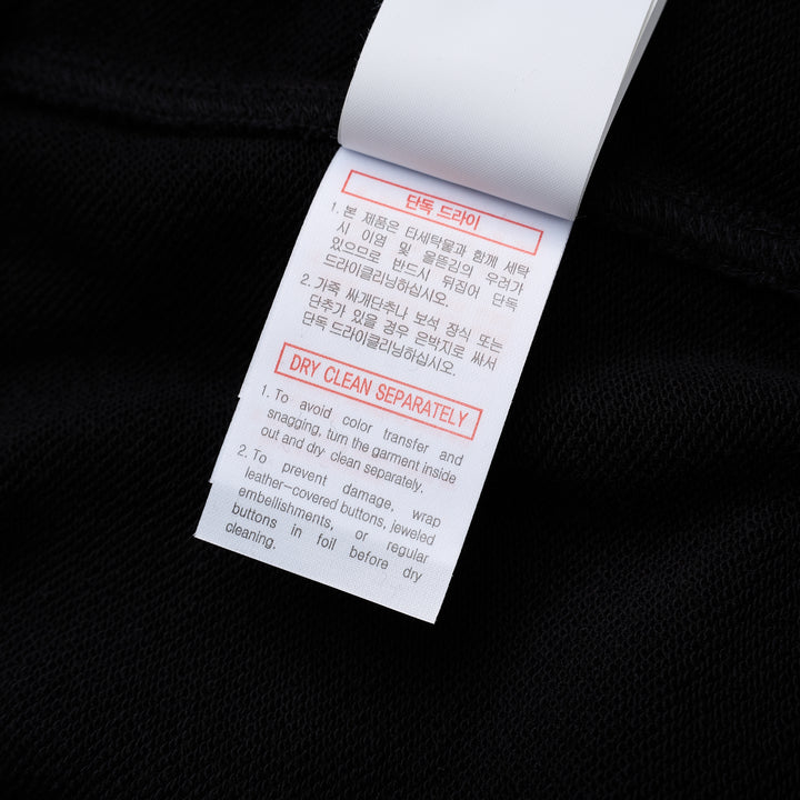Wooyoungmi black pullover hoodie with drawstring hood, kangaroo pocket and tonal logo patch on the chest - view 5