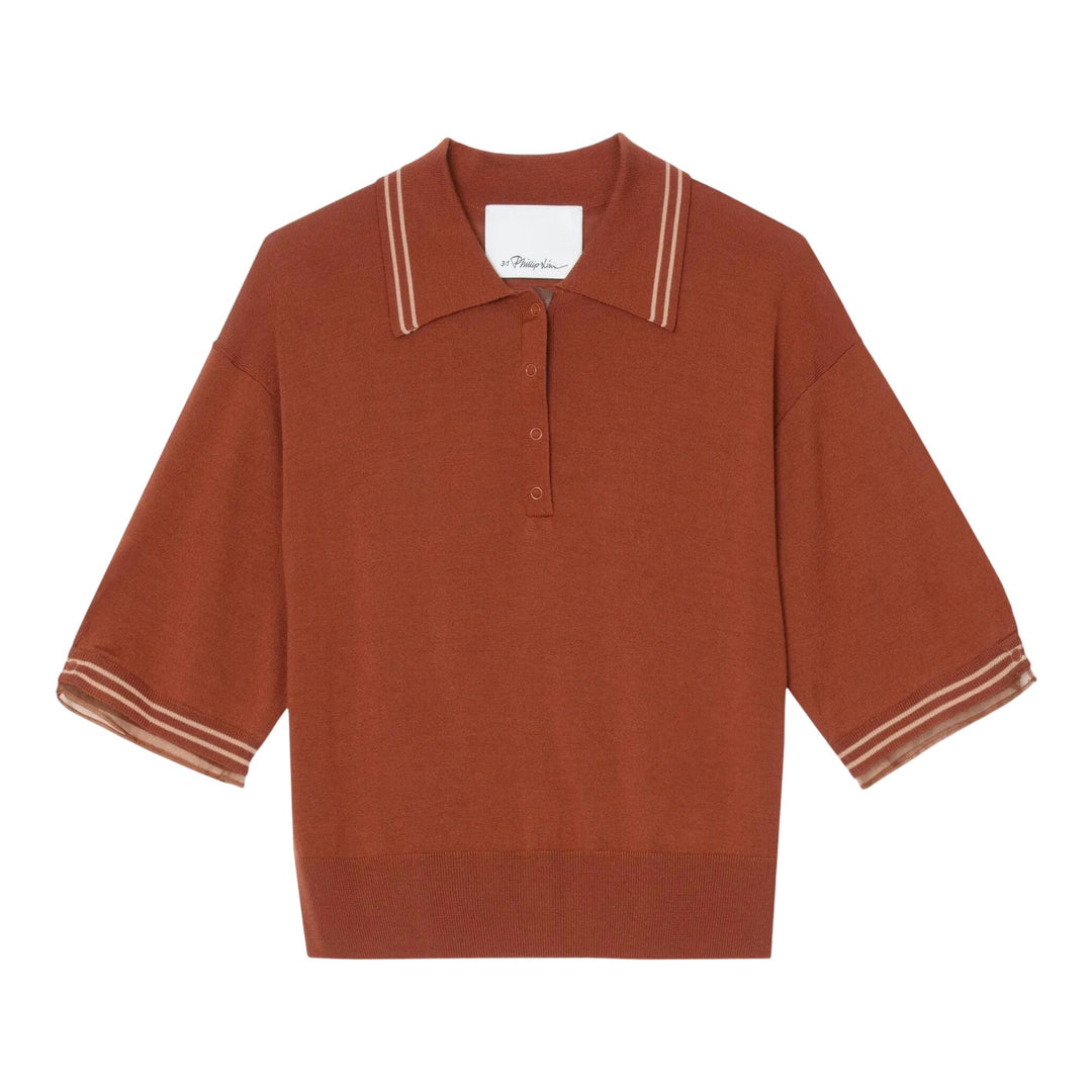 Club21 - 3.1 Phillip Lim - Cropped Polo With Organza - POLOS - Orange