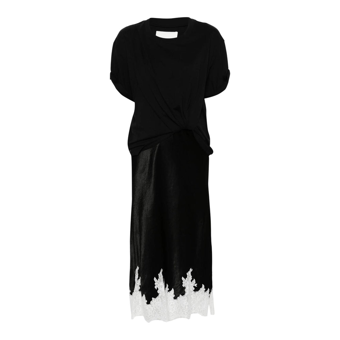 Club21 - 3.1 Phillip Lim - Draped T-Shirt Slip Combo Dress - KNIT DRESSES - Black