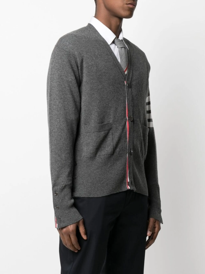 Classic V-Neck 4-Bar Cardigan