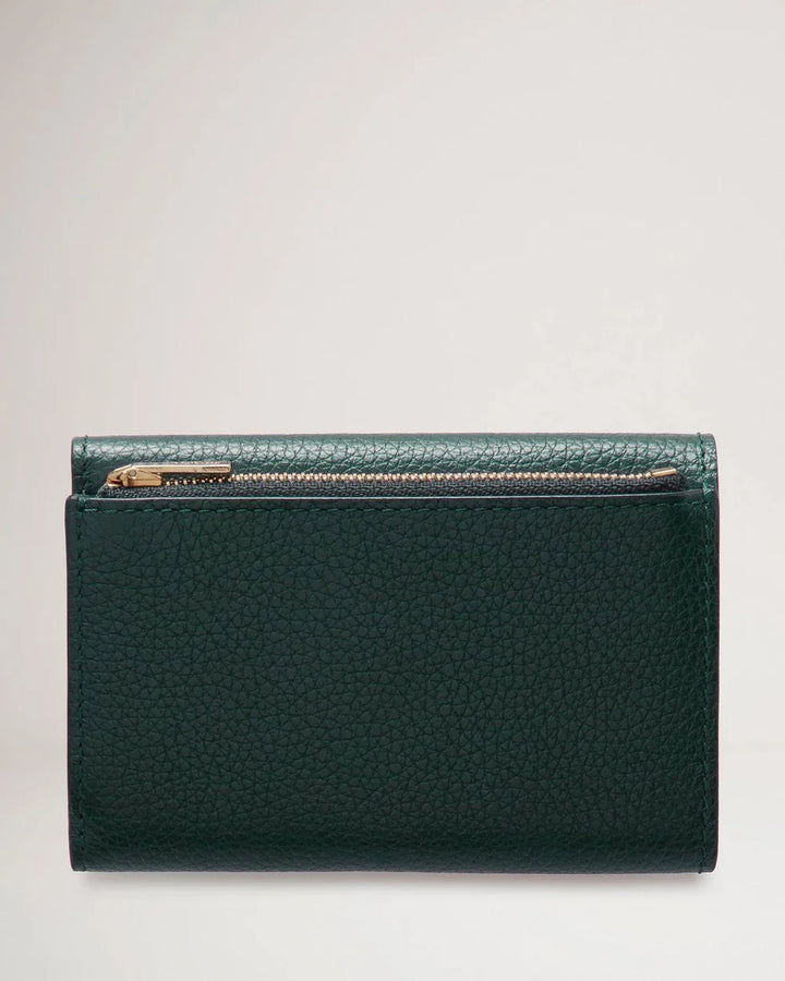 Folded Multi-Card Wallet Mulberry Green Small Classic Grain