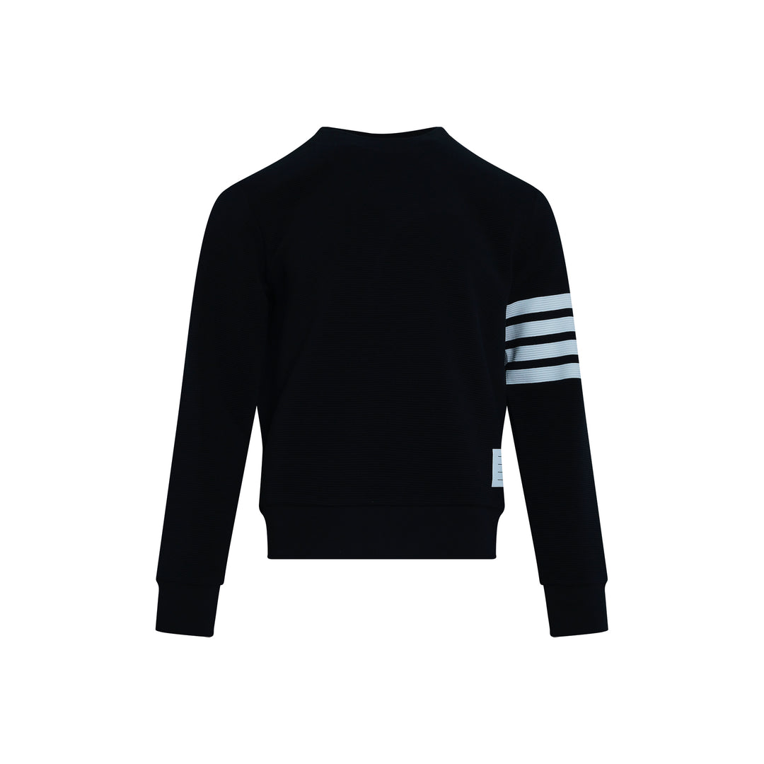 4-Bar Cotton Pullover Sweatshirt