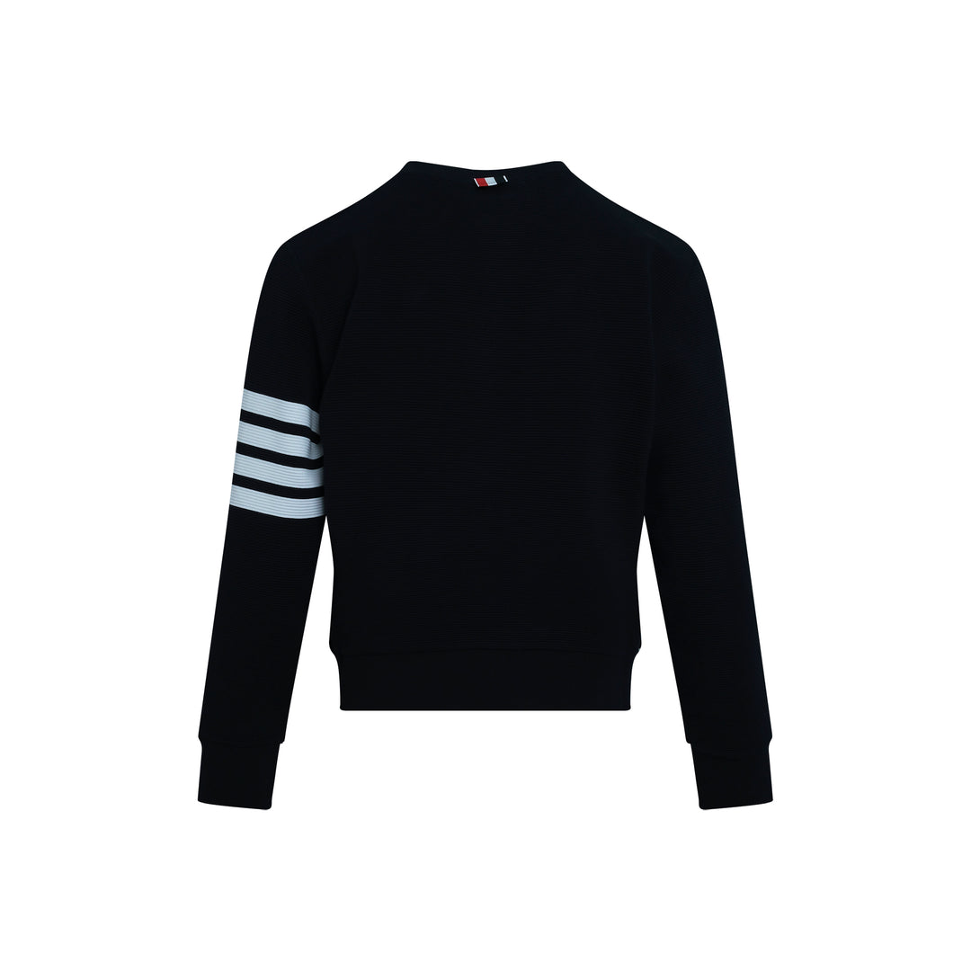 4-Bar Cotton Pullover Sweatshirt