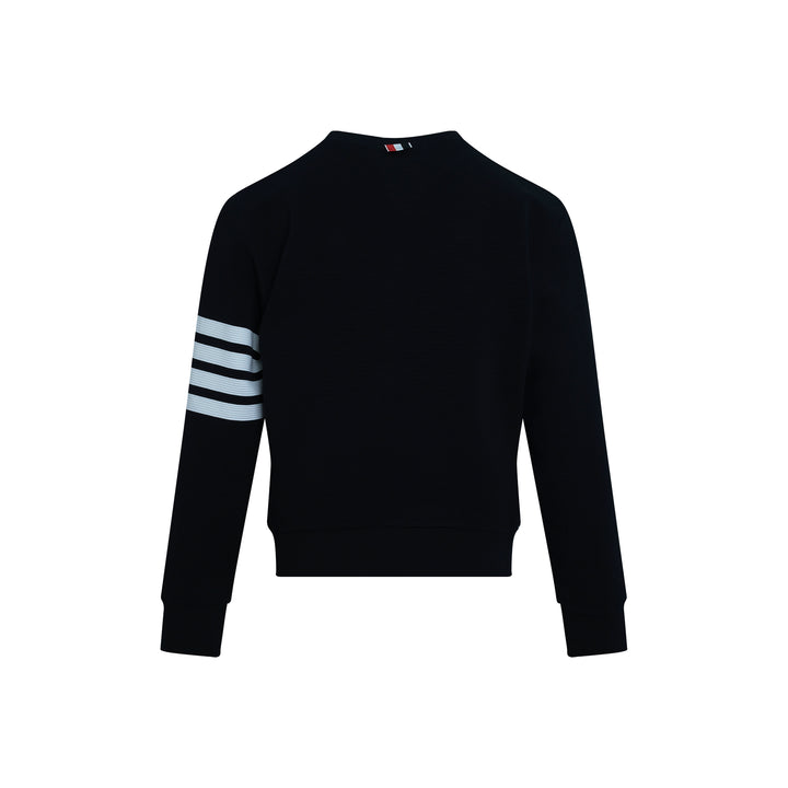 4-Bar Cotton Pullover Sweatshirt