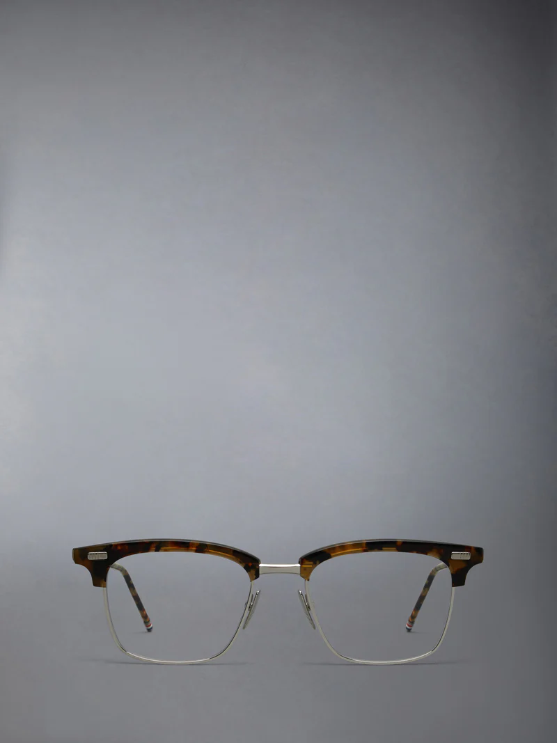 Acetate And Titanium Rectangular Eyeglasses Unisex
