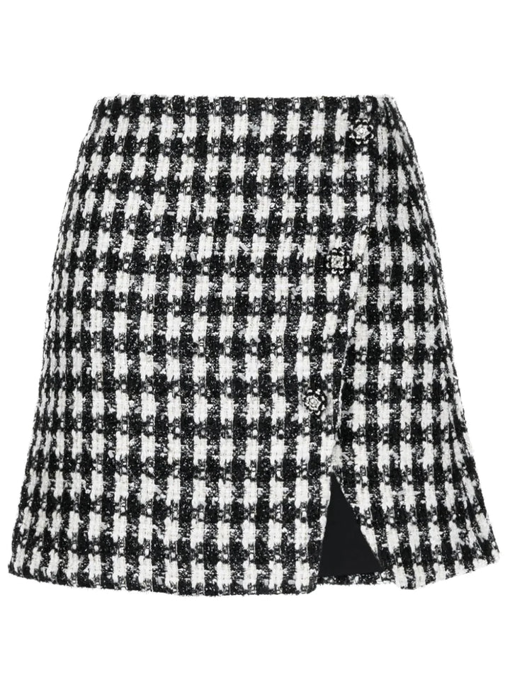 Black Check Boucle Mini Skirt