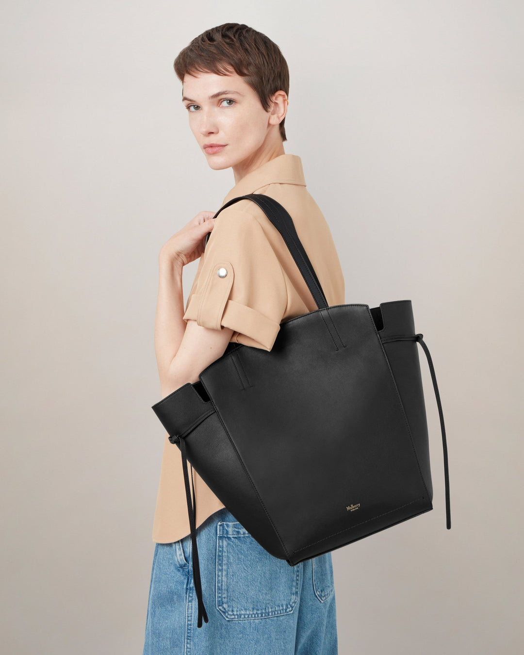 Clovelly Tote Black Refined Flat Calf