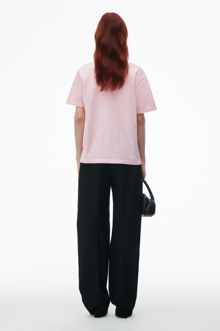 에센셜 코튼 저지 소재의 퍼프 로고 티셔츠